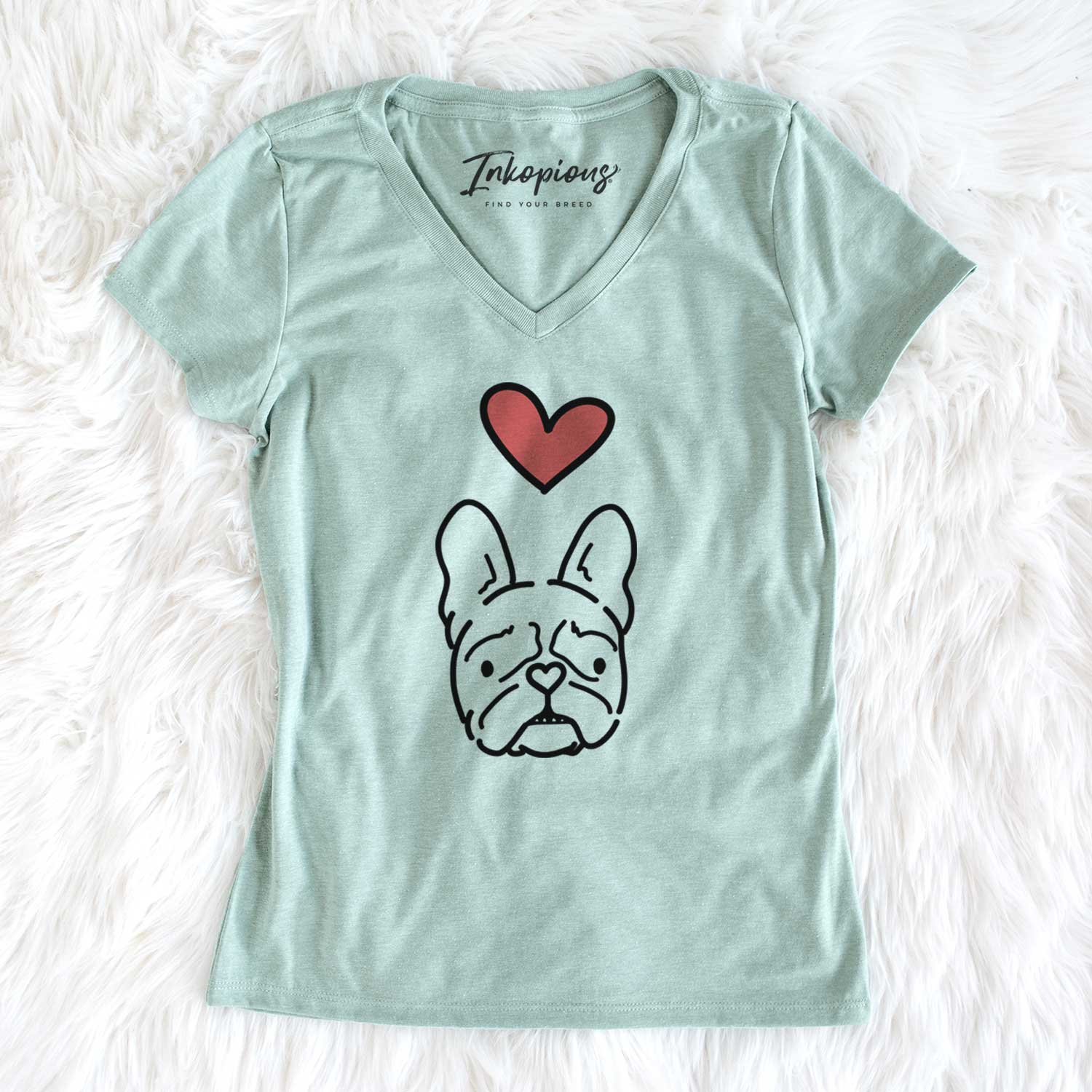 Love Always French Bulldog - Squishy - Women's V-neck Shirt