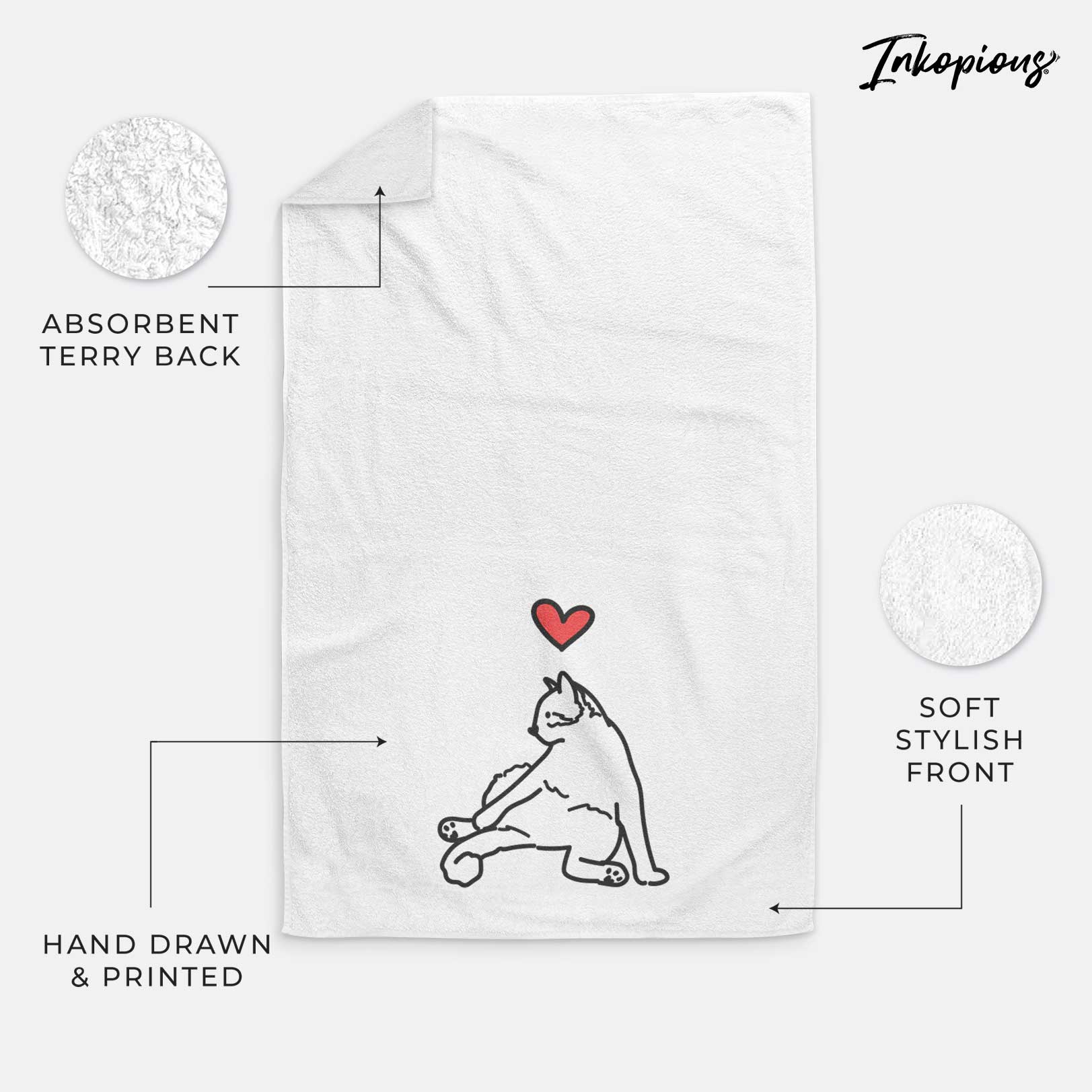 Love Always Cat - Tom - Decorative Hand Towel