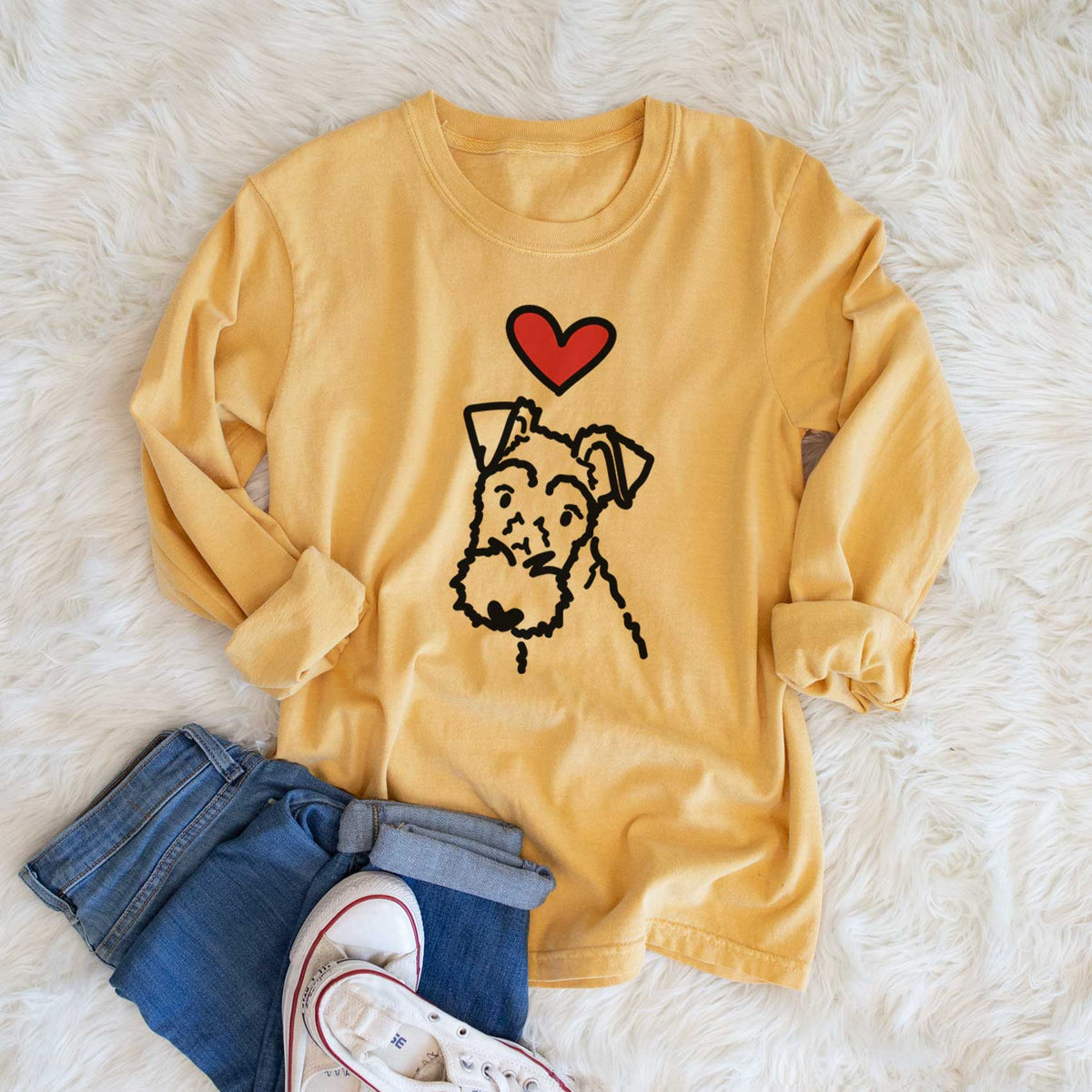 Love Always Wire Fox Terrier - Heavyweight 100% Cotton Long Sleeve