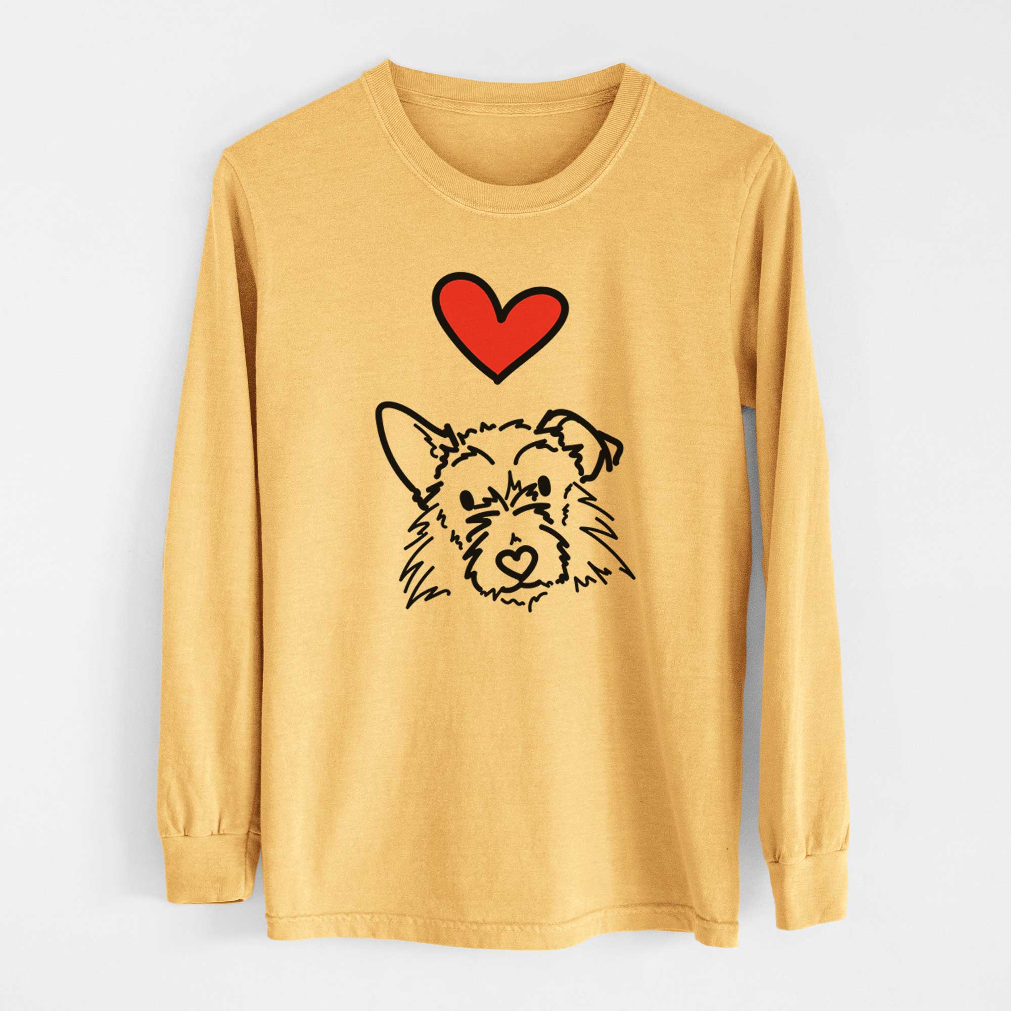 Love Always Terrier Mix - Ziggy - Heavyweight 100% Cotton Long Sleeve