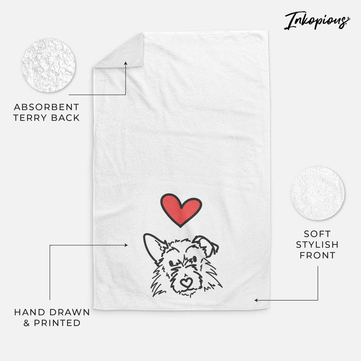 Love Always Terrier Mix - Ziggy - Decorative Hand Towel
