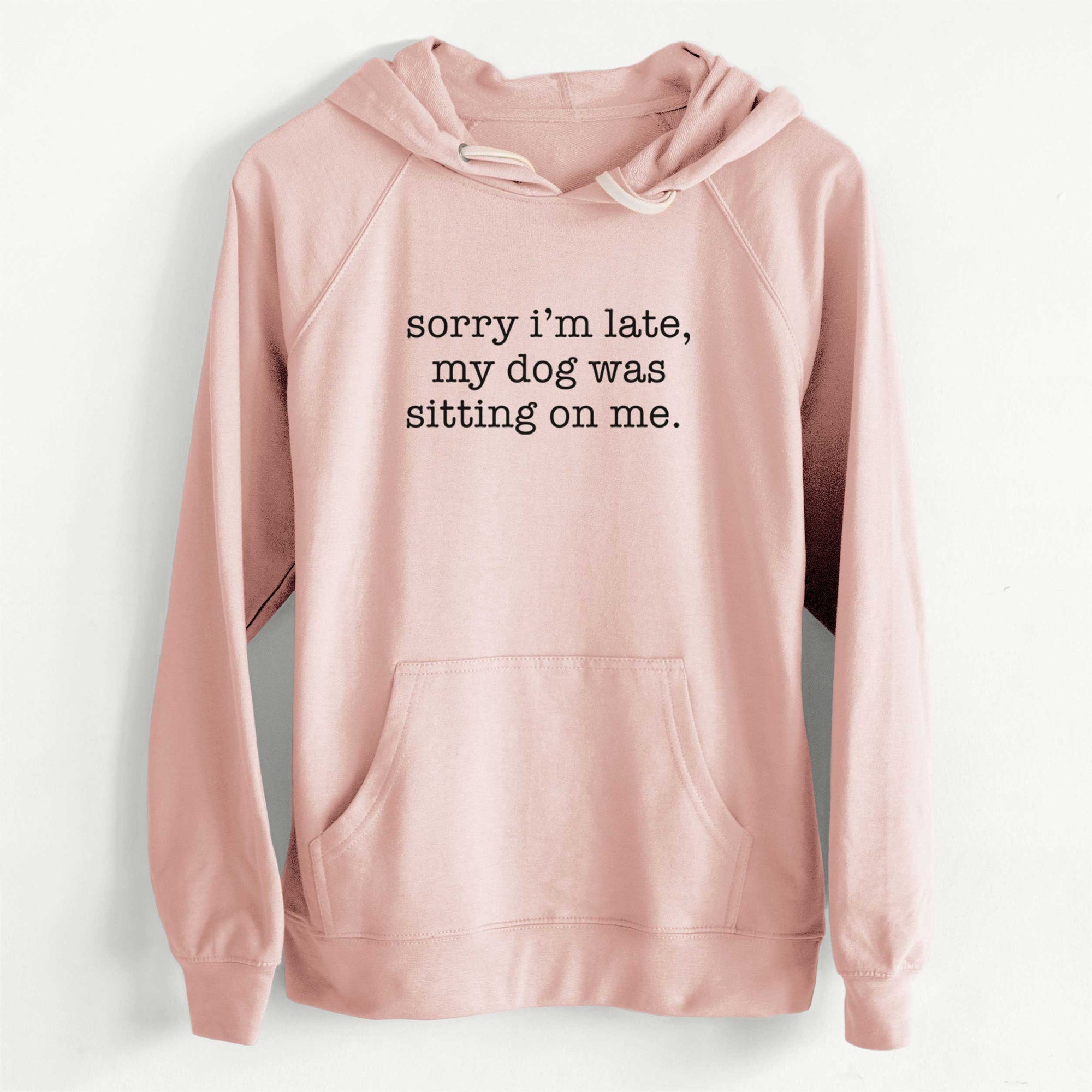 Sorry I'm Late, My Dog Was Sitting On Me. - Unisex Loopback Terry Hoodie