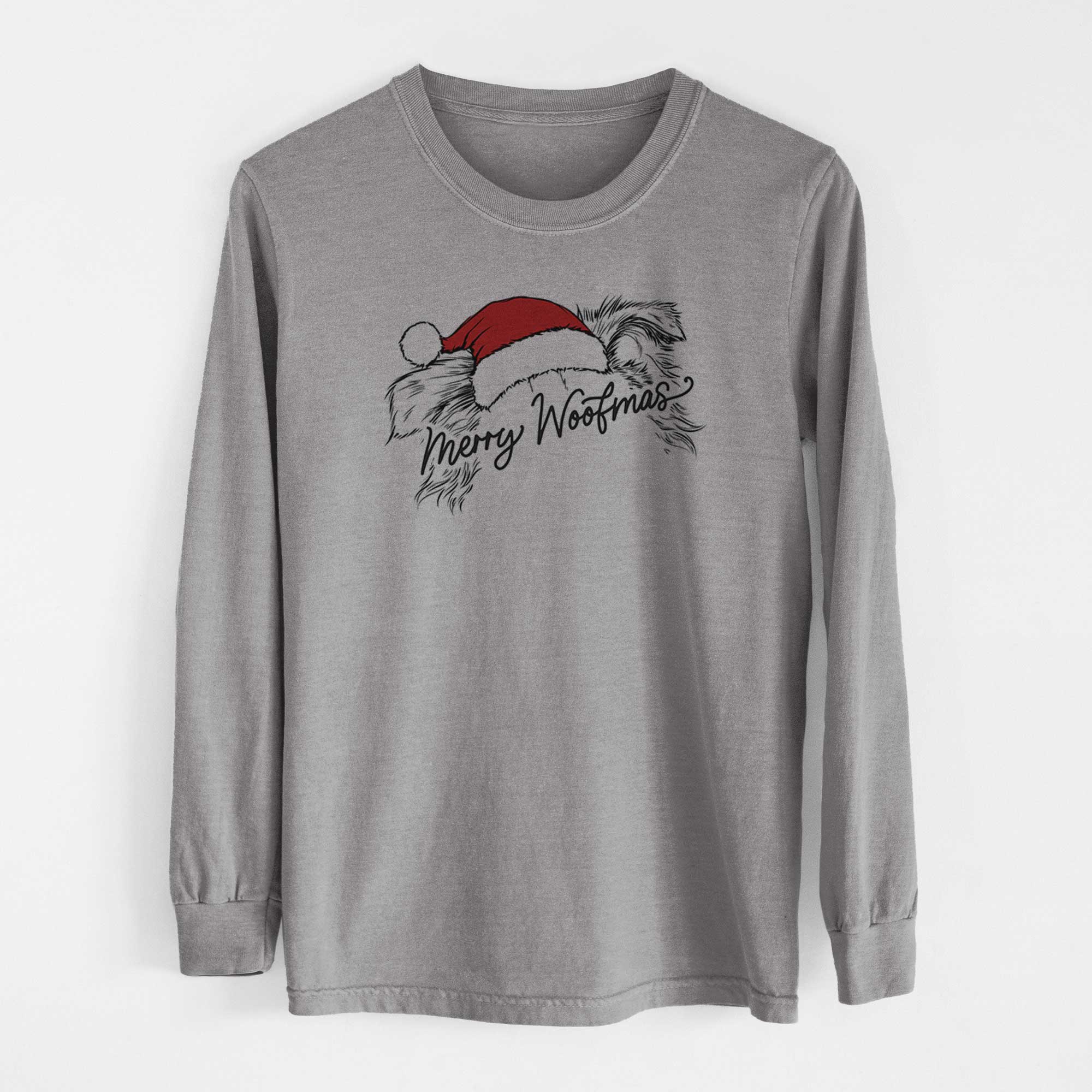 Merry Woofmas - Border Collie - Heavyweight 100% Cotton Long Sleeve