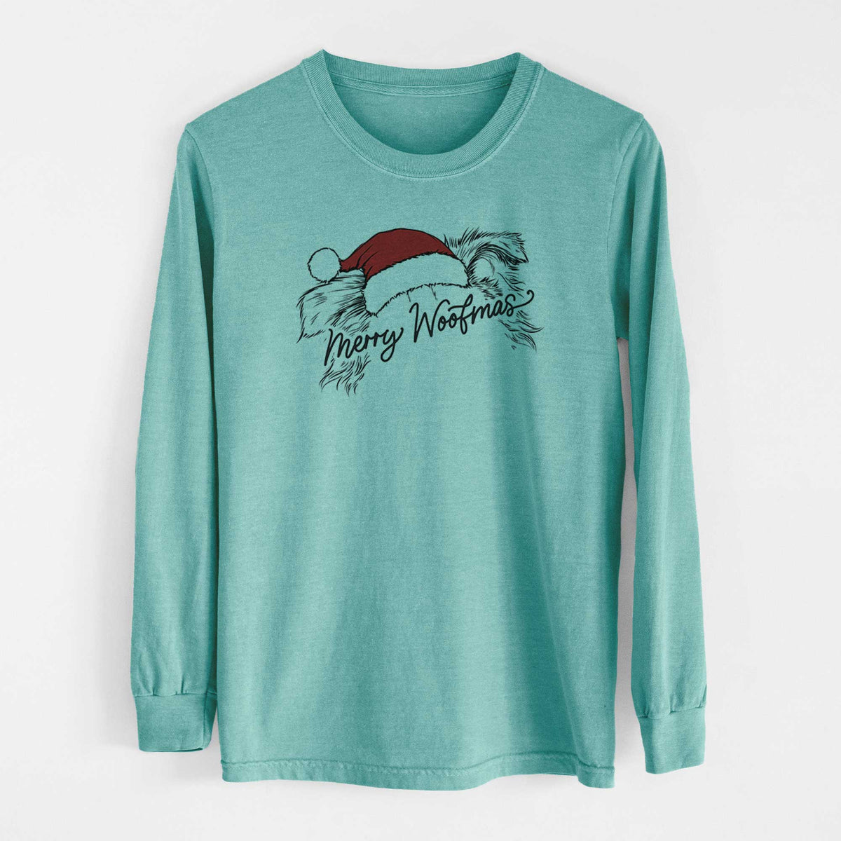 Merry Woofmas - Border Collie - Heavyweight 100% Cotton Long Sleeve