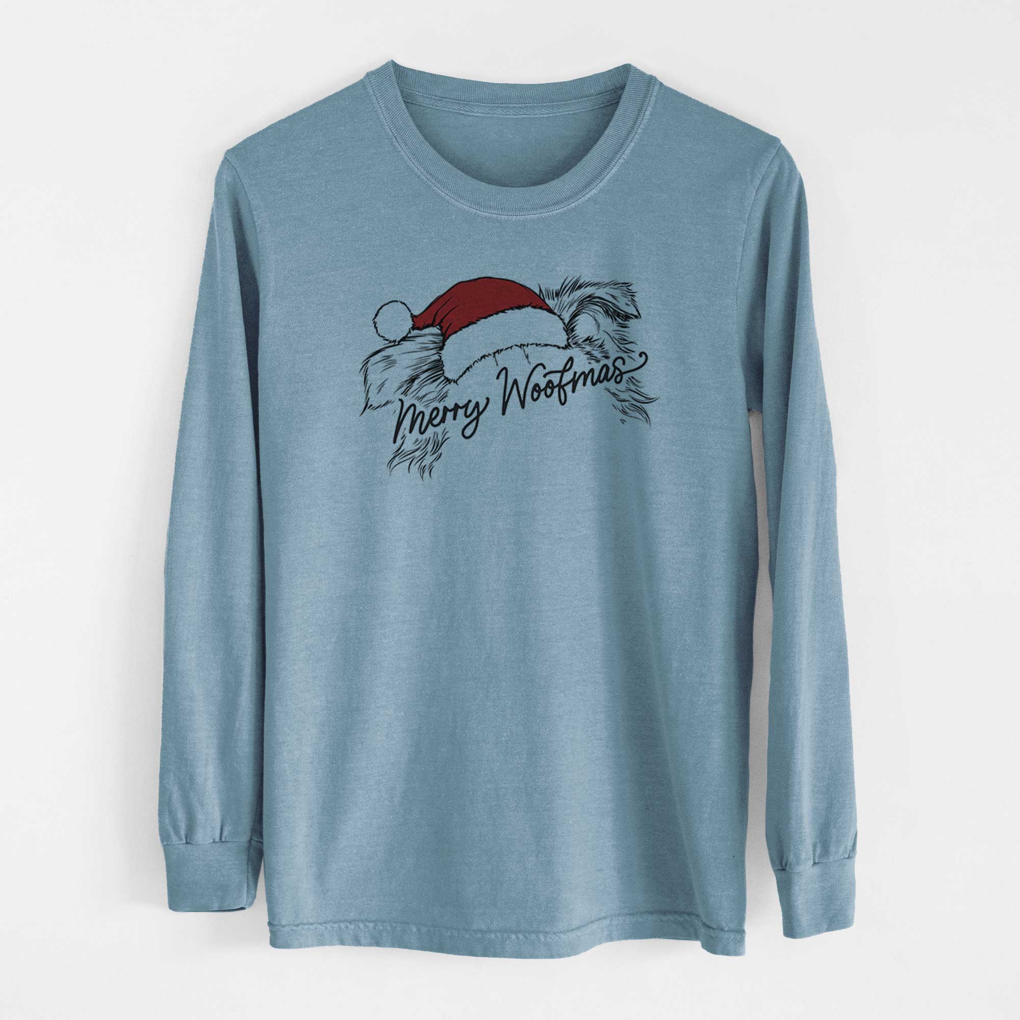 Merry Woofmas - Border Collie - Heavyweight 100% Cotton Long Sleeve