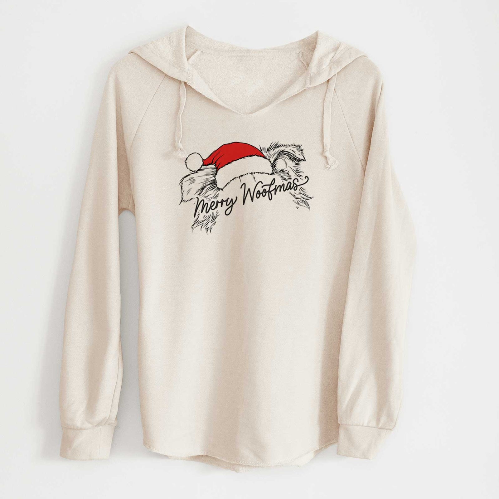 Merry Woofmas - Border Collie - Cali Wave Hooded Sweatshirt