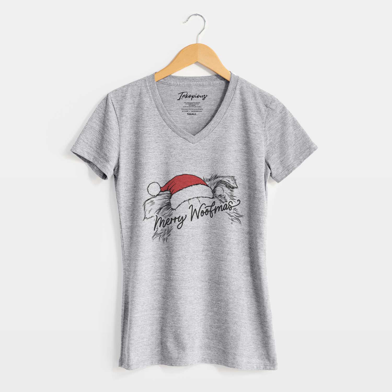 Merry Woofmas - Border Collie - Women's V-neck Shirt