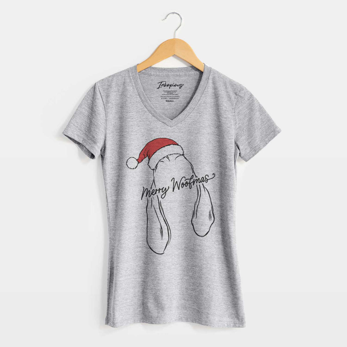 Merry Woofmas - Bloodhound - Women&#39;s V-neck Shirt
