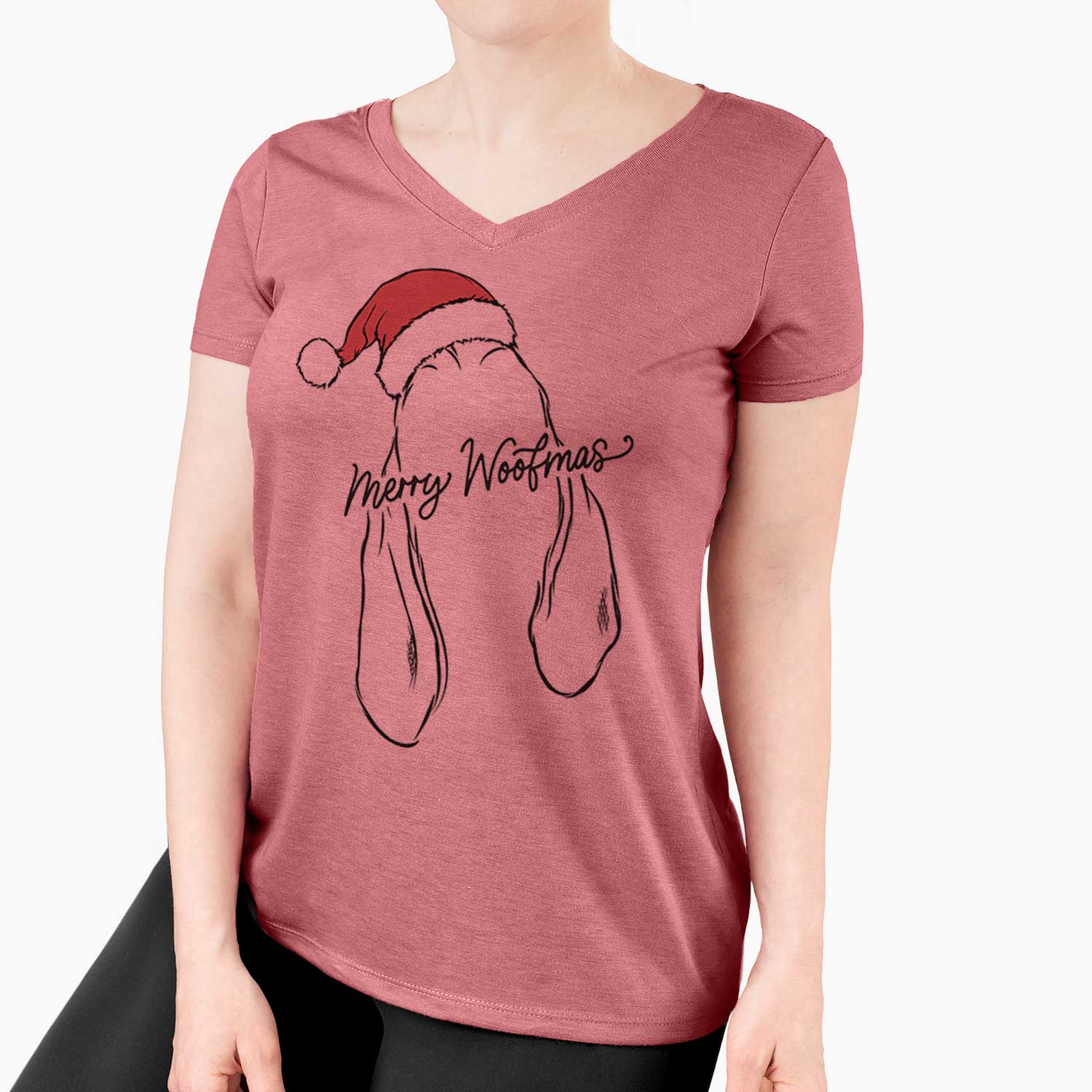 Merry Woofmas - Bloodhound - Women's V-neck Shirt