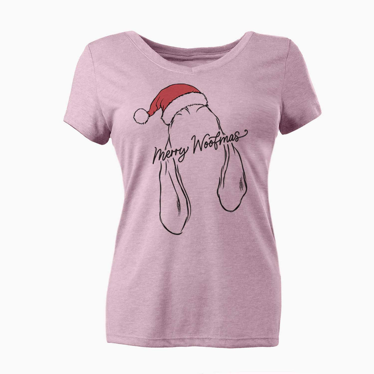 Merry Woofmas - Bloodhound - Women's V-neck Shirt