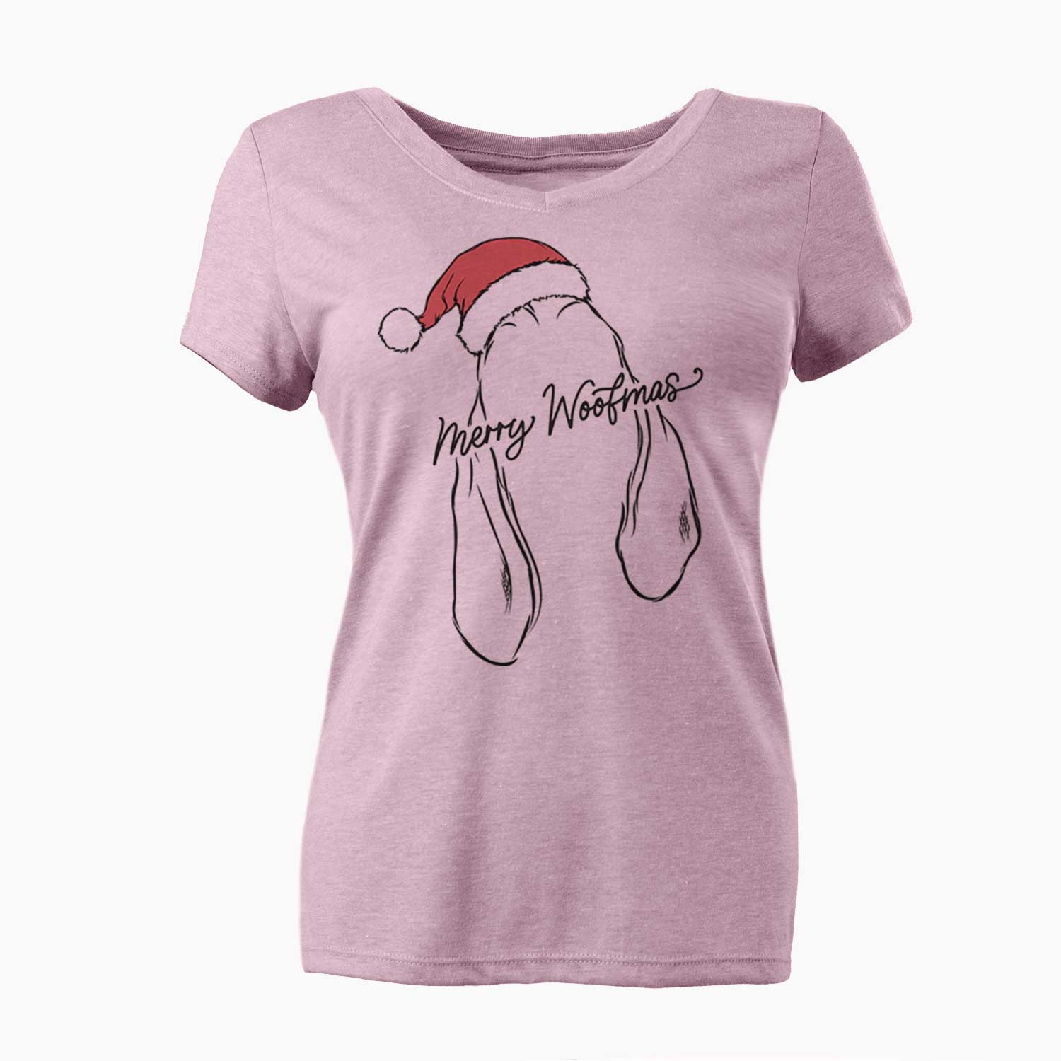 Merry Woofmas - Bloodhound - Women's V-neck Shirt