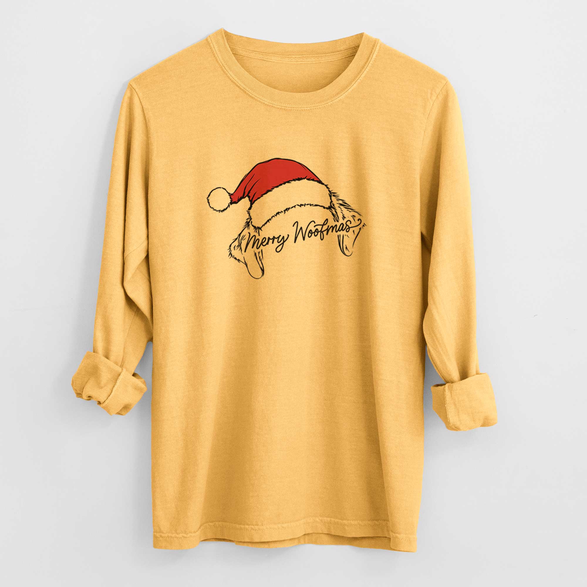 Merry Woofmas - Golden Retriever - Heavyweight 100% Cotton Long Sleeve