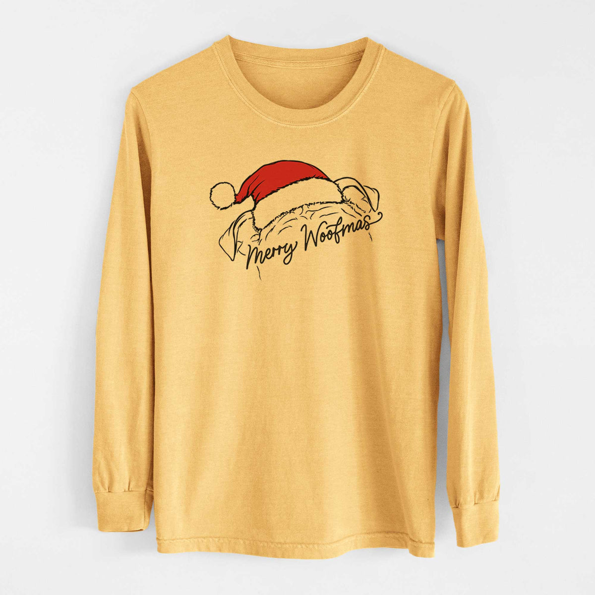 Merry Woofmas - Bulldog - Heavyweight 100% Cotton Long Sleeve