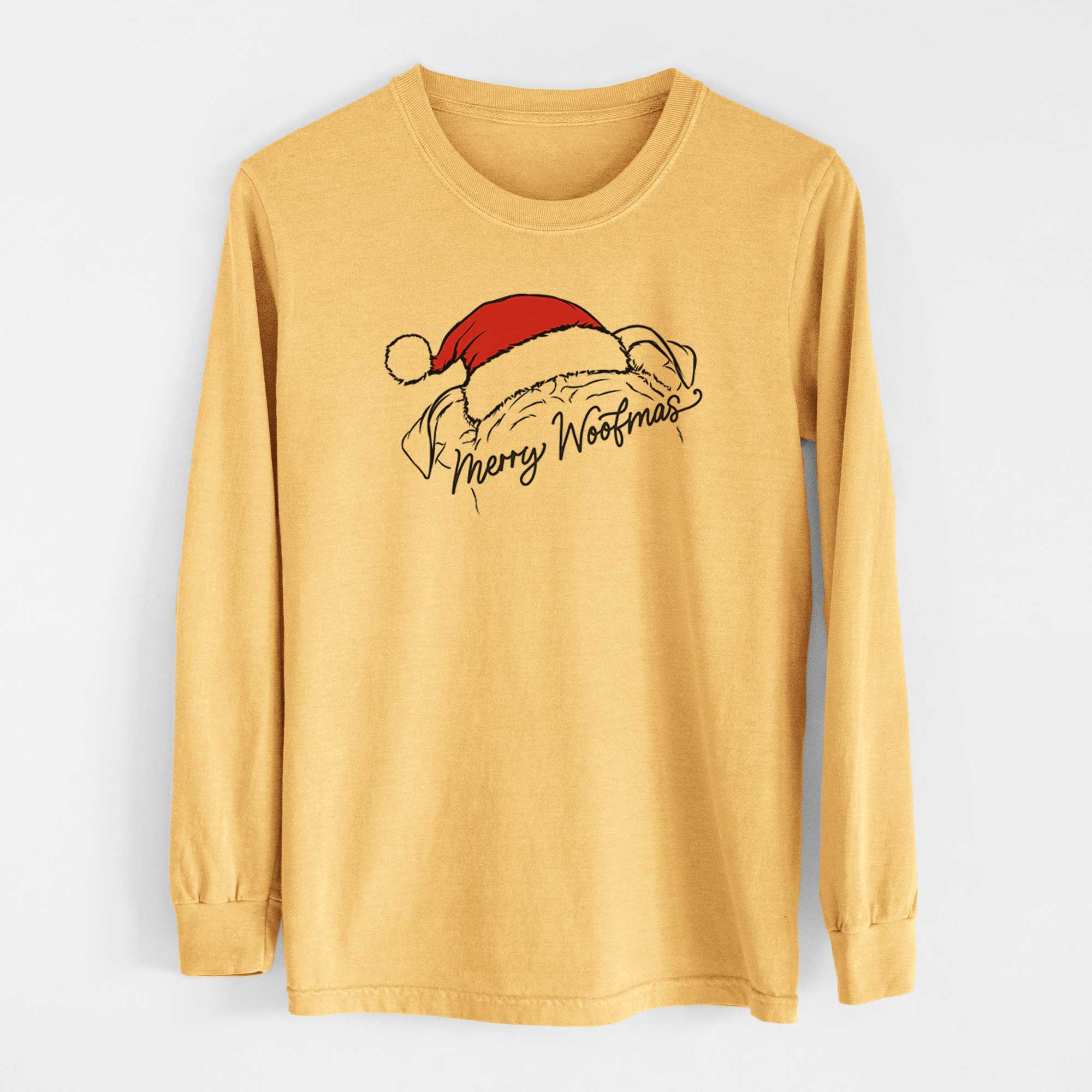 Merry Woofmas - Bulldog - Heavyweight 100% Cotton Long Sleeve
