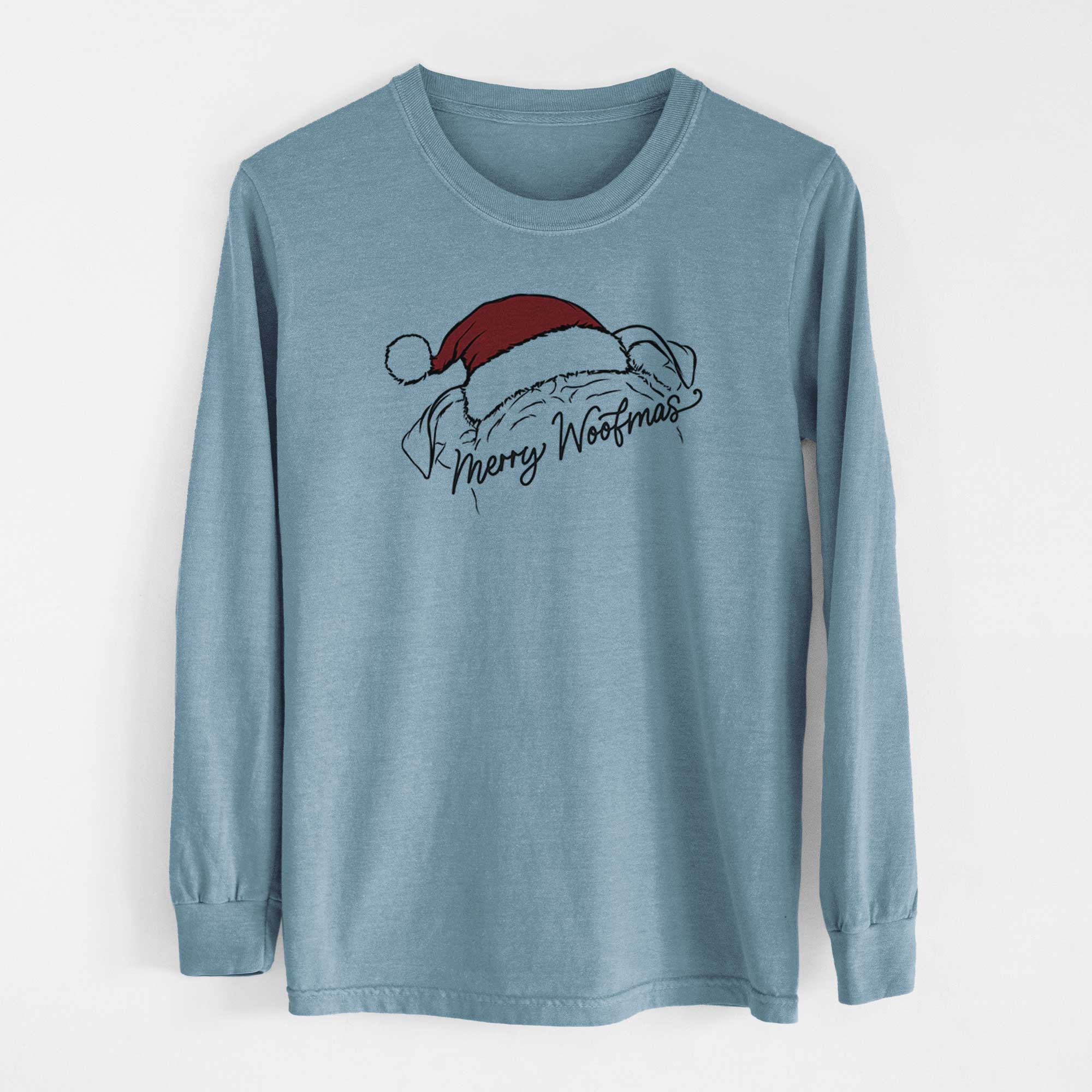 Merry Woofmas - Bulldog - Heavyweight 100% Cotton Long Sleeve