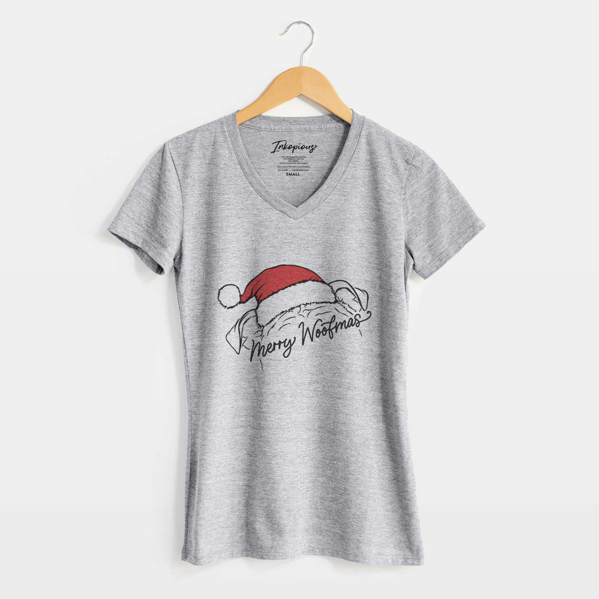 Merry Woofmas - Bulldog - Women&#39;s V-neck Shirt