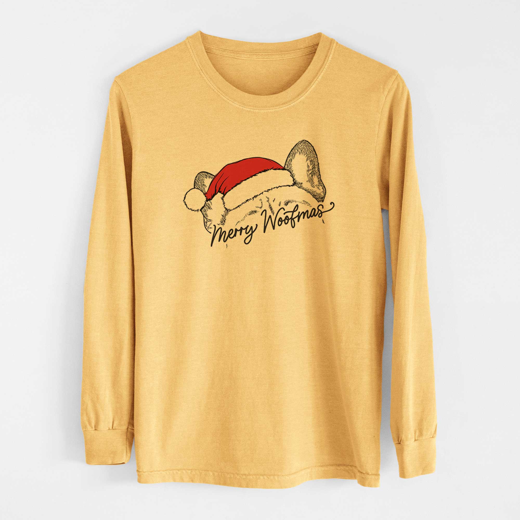 Merry Woofmas - French Bulldog - Heavyweight 100% Cotton Long Sleeve