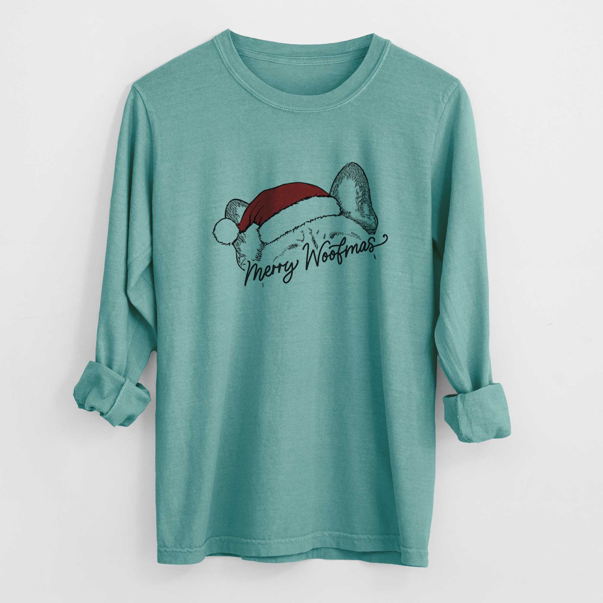 Merry Woofmas - French Bulldog - Heavyweight 100% Cotton Long Sleeve