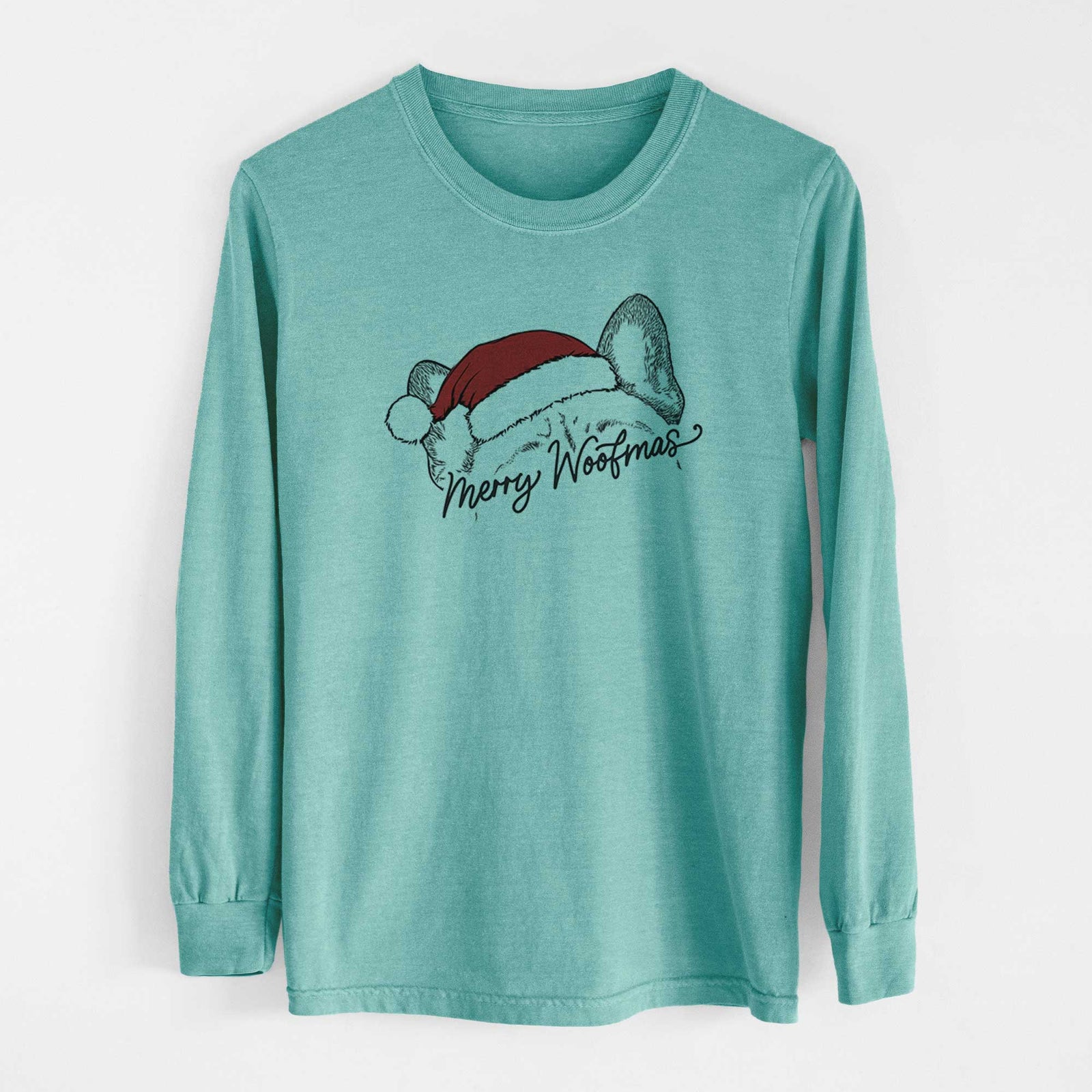 Merry Woofmas - French Bulldog - Heavyweight 100% Cotton Long Sleeve