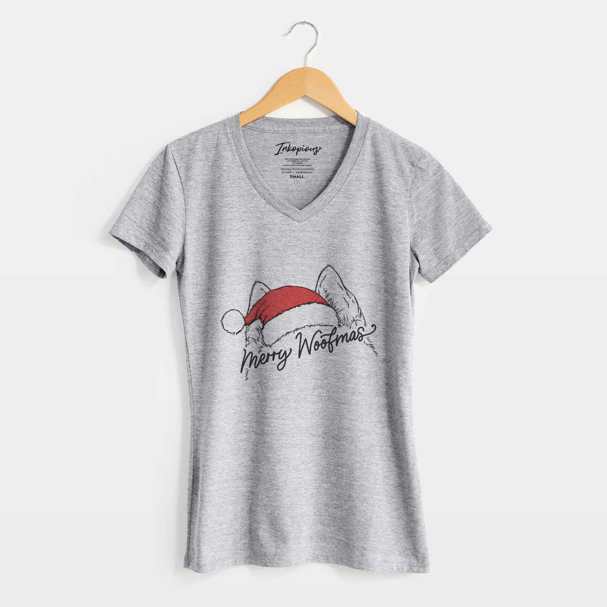 Merry Woofmas - Siberian Husky - Women&#39;s V-neck Shirt