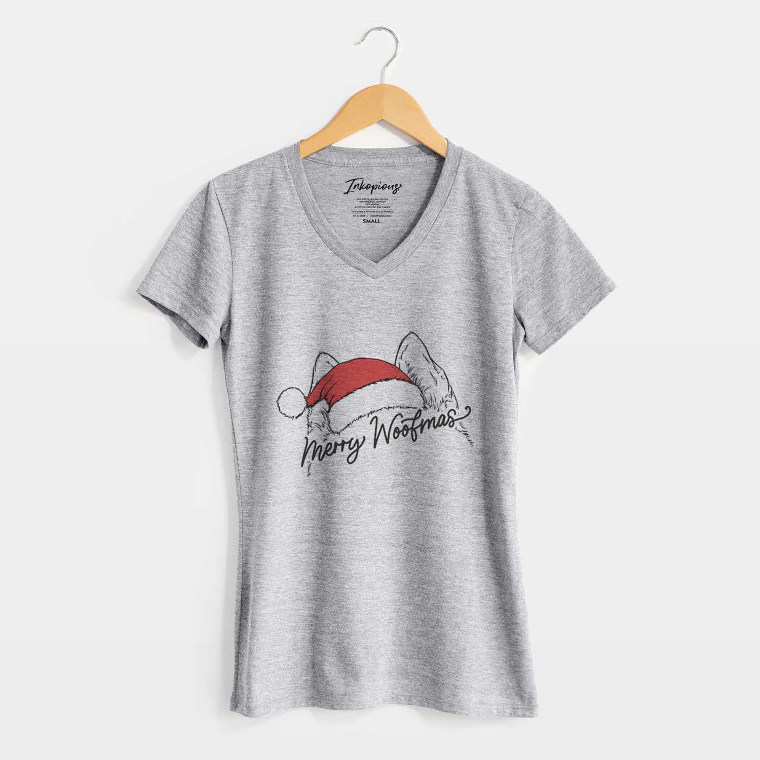 Merry Woofmas - Siberian Husky - Women's V-neck Shirt