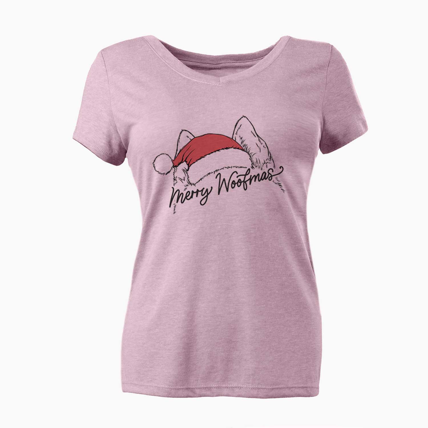 Merry Woofmas - Siberian Husky - Women's V-neck Shirt