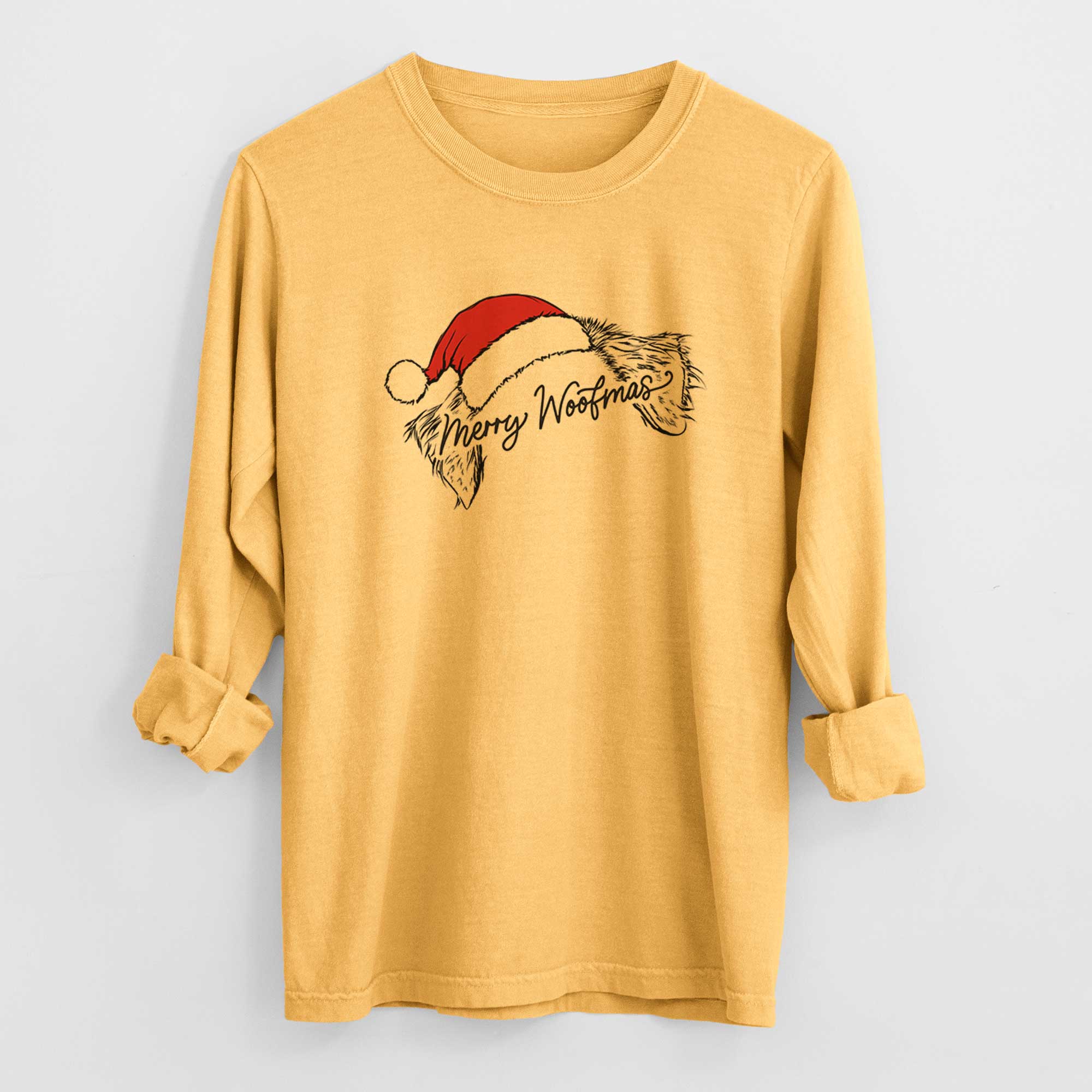 Merry Woofmas - Australian Shepherd - Heavyweight 100% Cotton Long Sleeve