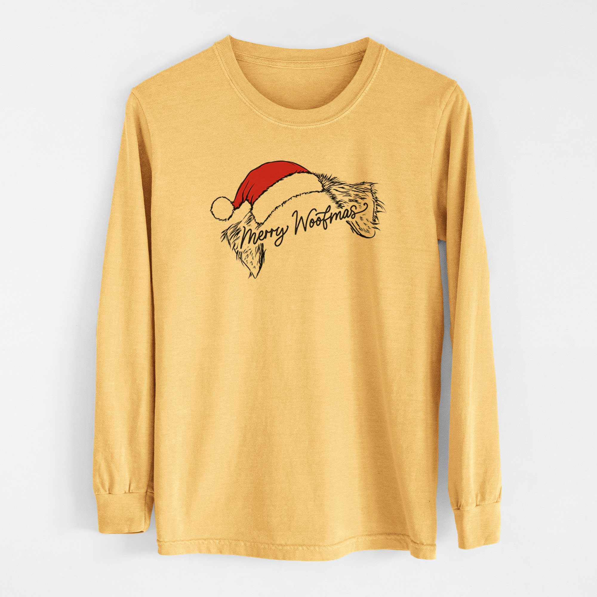 Merry Woofmas - Australian Shepherd - Heavyweight 100% Cotton Long Sleeve