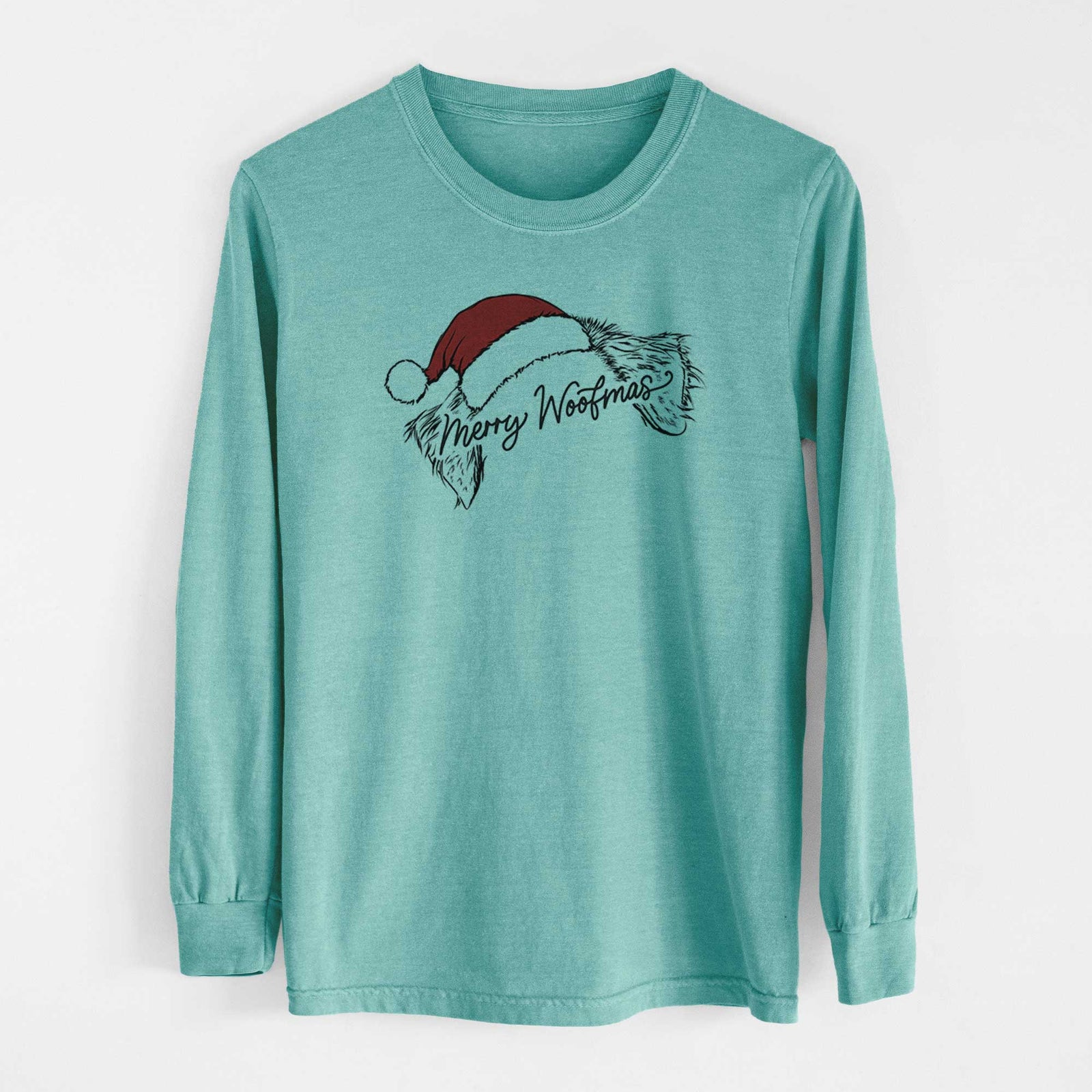 Merry Woofmas - Australian Shepherd - Heavyweight 100% Cotton Long Sleeve