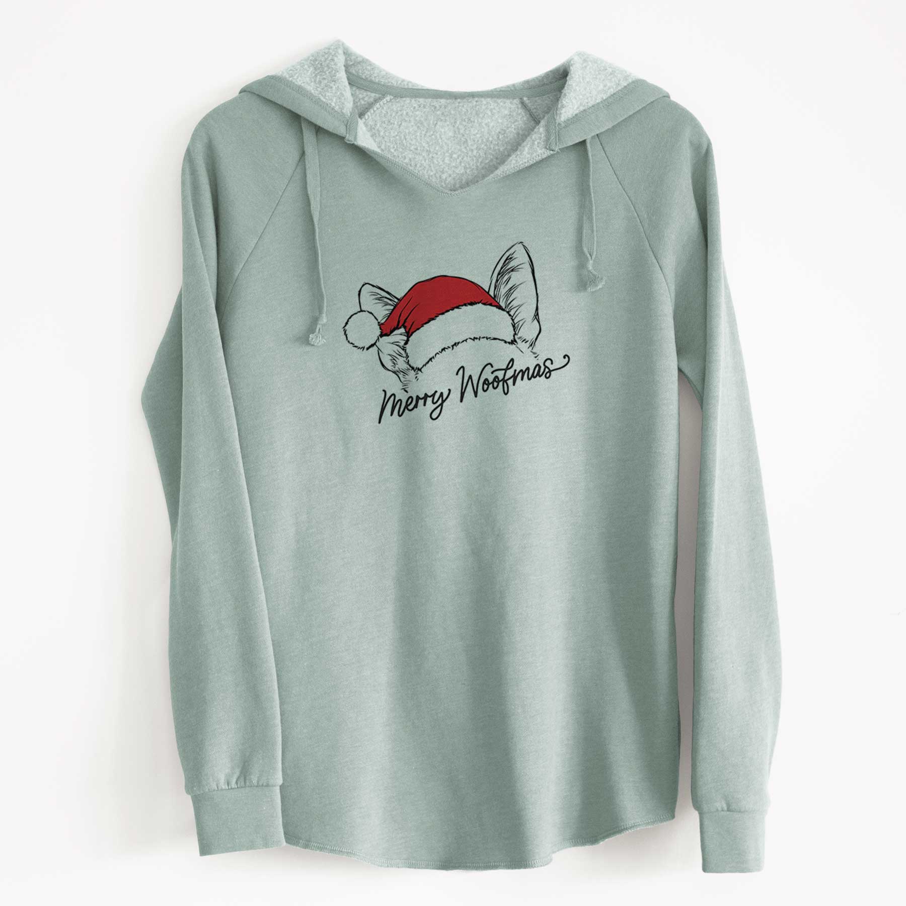 Merry Woofmas - German Shepherd - Cali Wave Hooded Sweatshirt