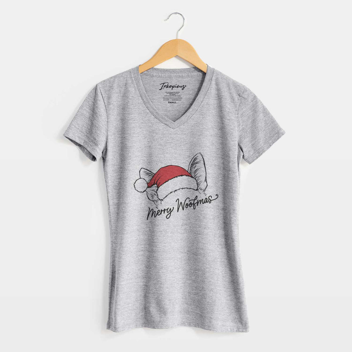 Merry Woofmas - German Shepherd - Women&#39;s V-neck Shirt