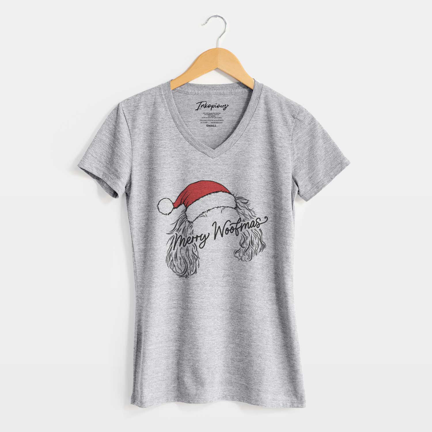 Merry Woofmas - Cavalier King Charles Spaniel - Women's V-neck Shirt