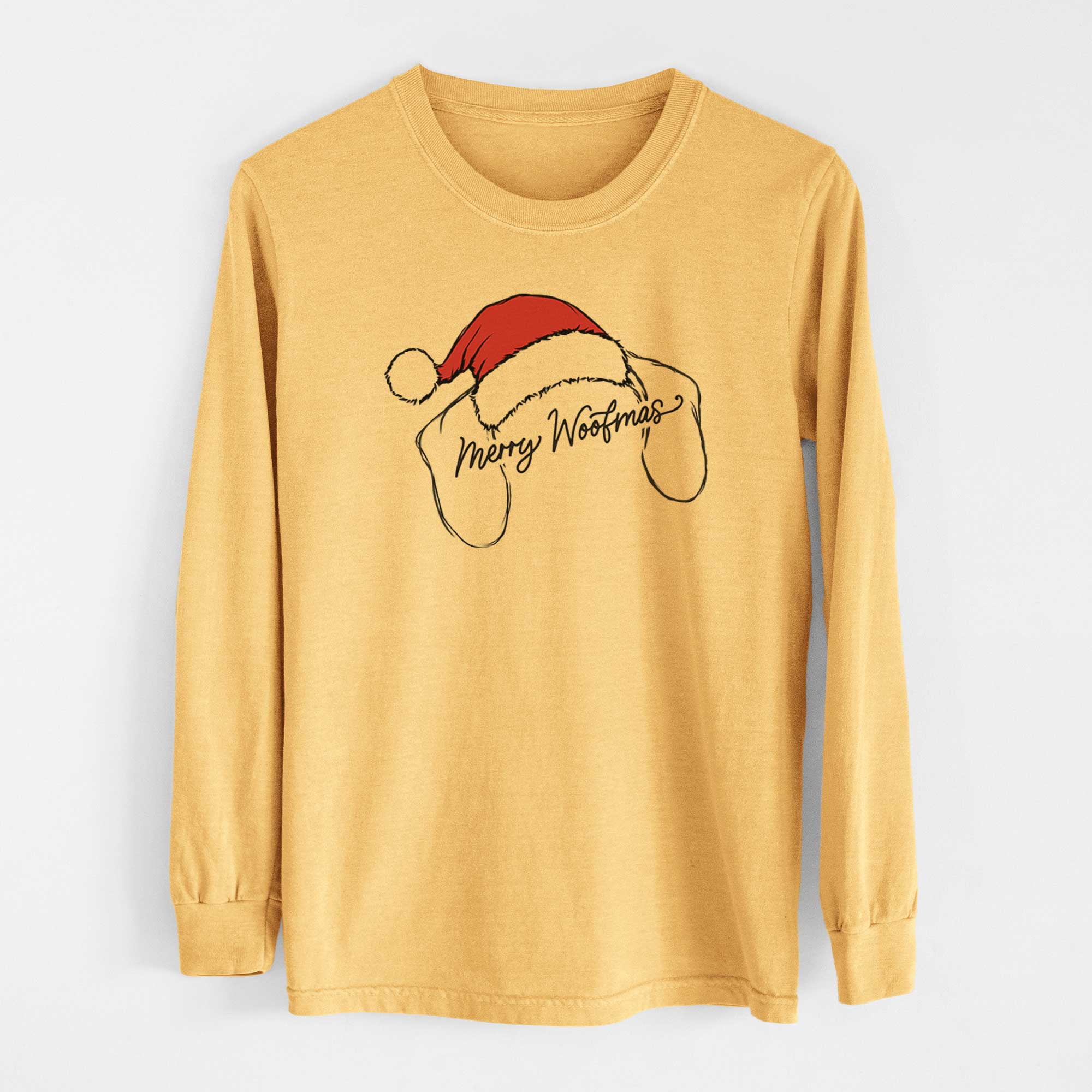 Merry Woofmas - Dachshund - Heavyweight 100% Cotton Long Sleeve