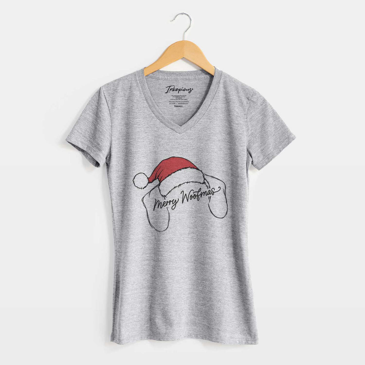 Merry Woofmas - Dachshund - Women&#39;s V-neck Shirt