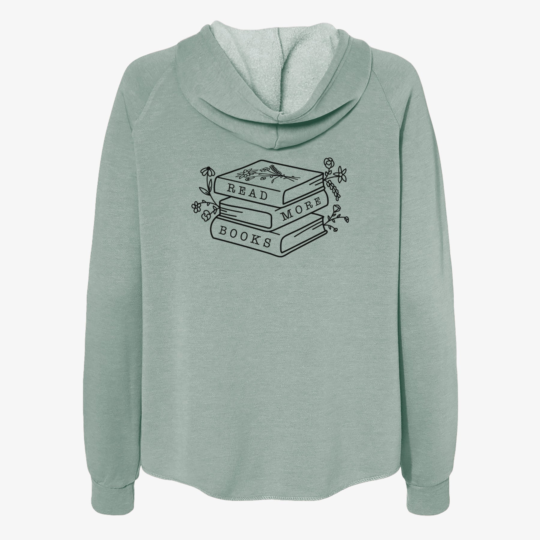 Read More Books - Floral Book Stack - Women's Cali Wave Zip-Up Sweatshirt