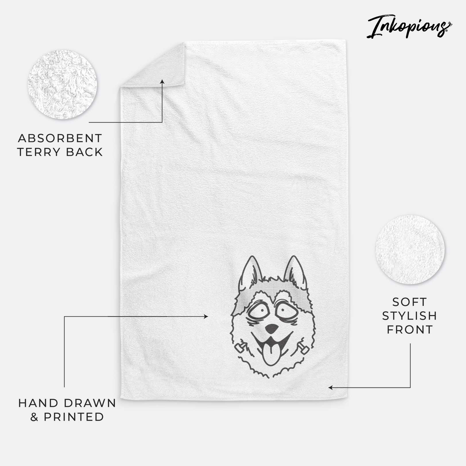 Siberian Husky - Nightmare Collection Decorative Hand Towel