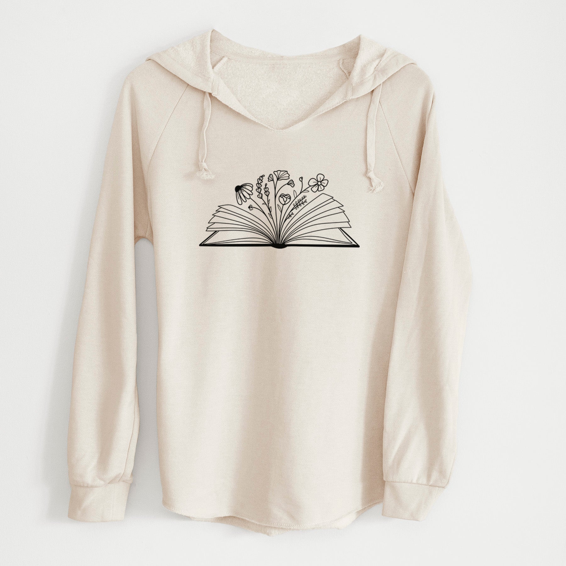 Floral Open Book - Cali Wave Hooded Sweatshirt