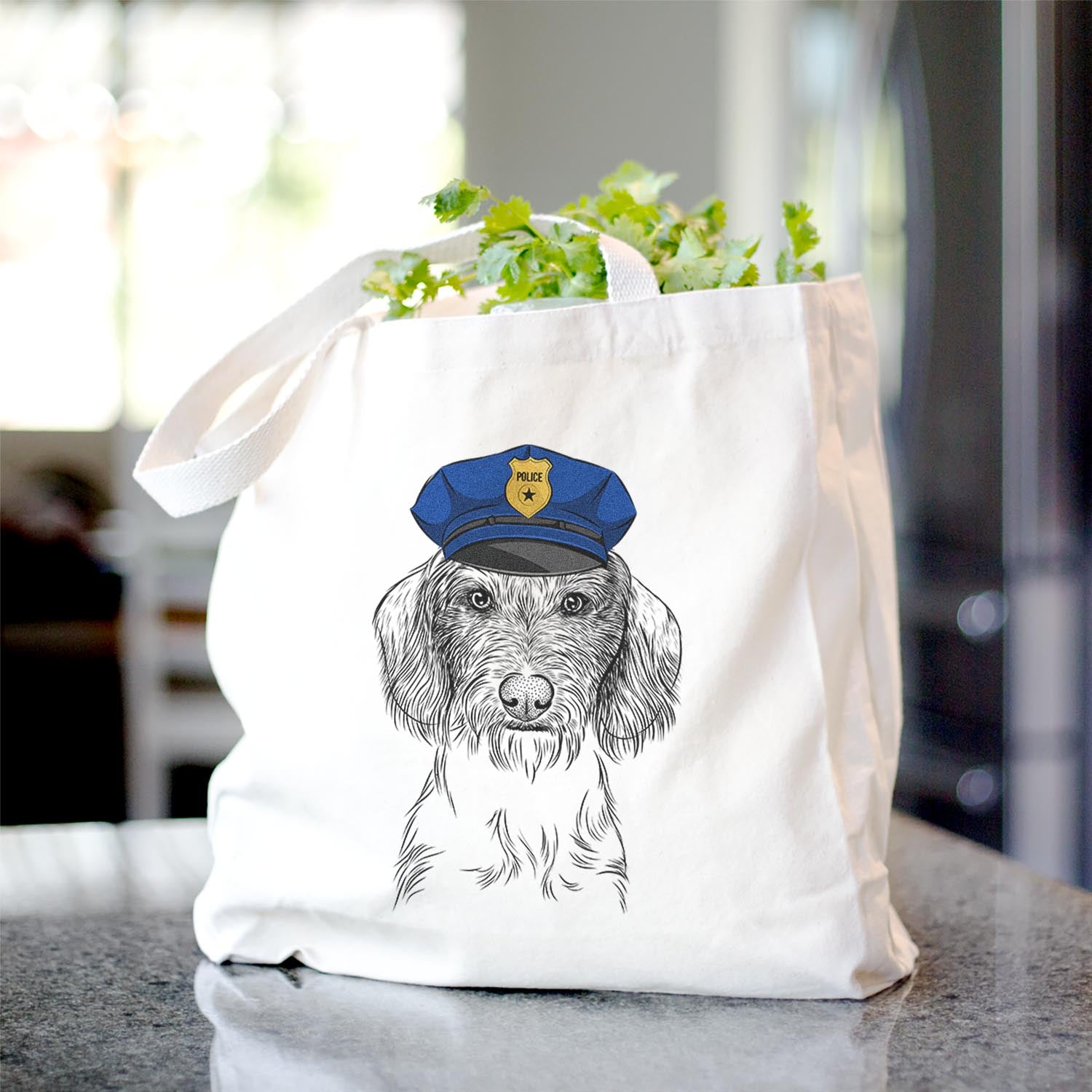 Almond the Wirehaired Dachshund - Tote Bag