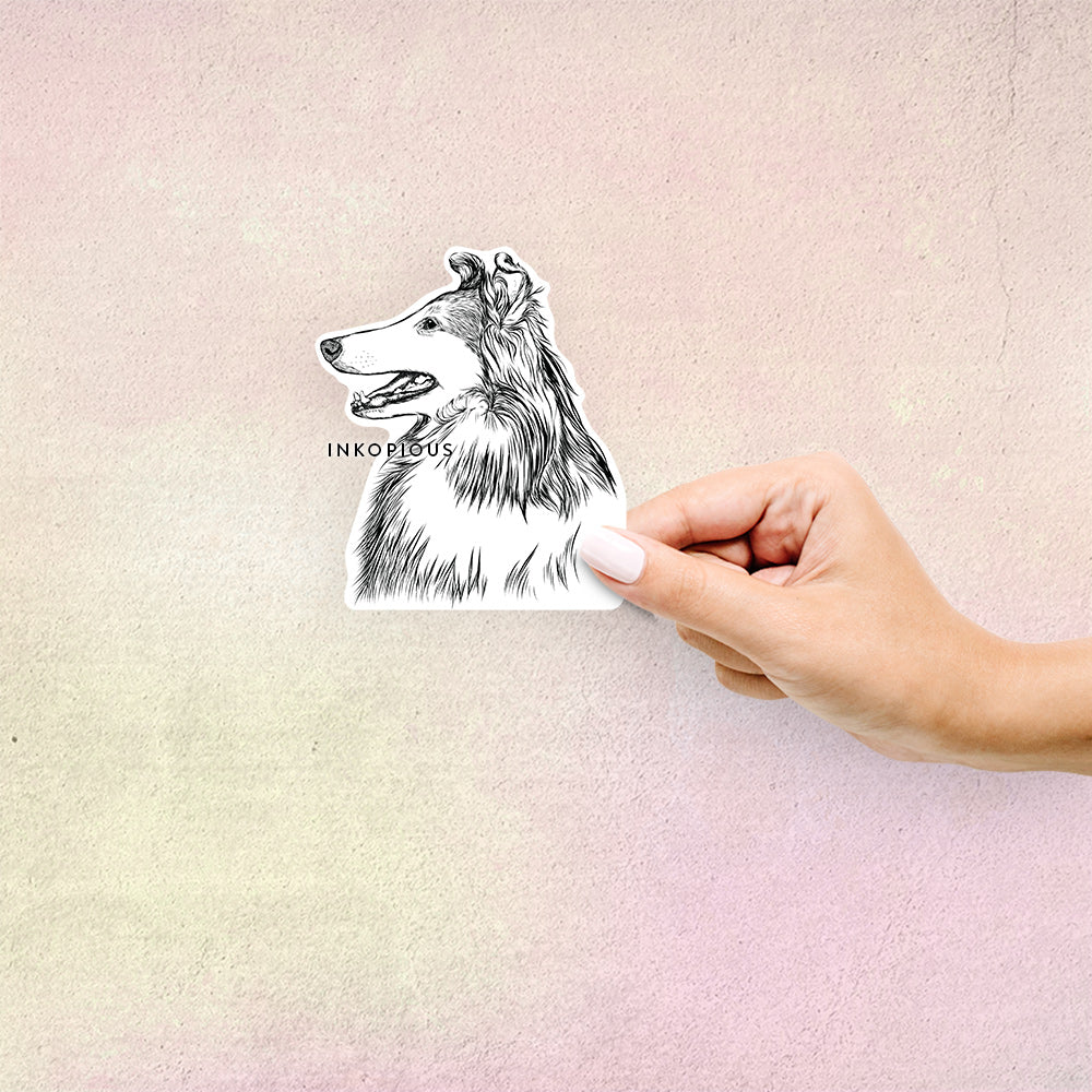 Profile Rough Collie - Decal Sticker