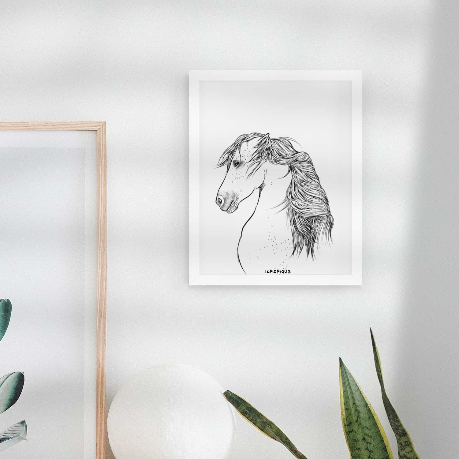 Profile Berber Horse Art Print