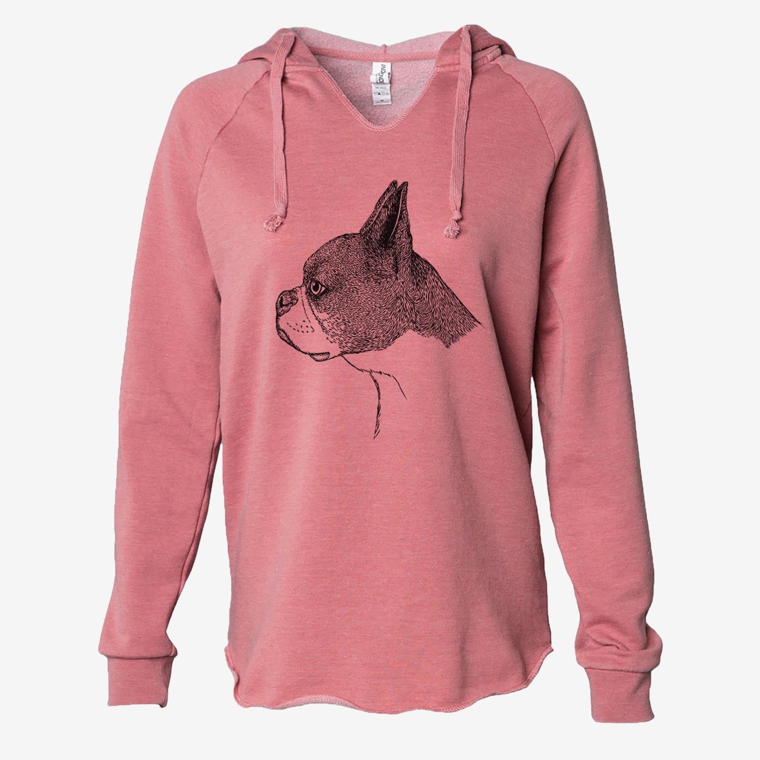 Profile Boston Terrier v2 - Cali Wave Hooded Sweatshirt