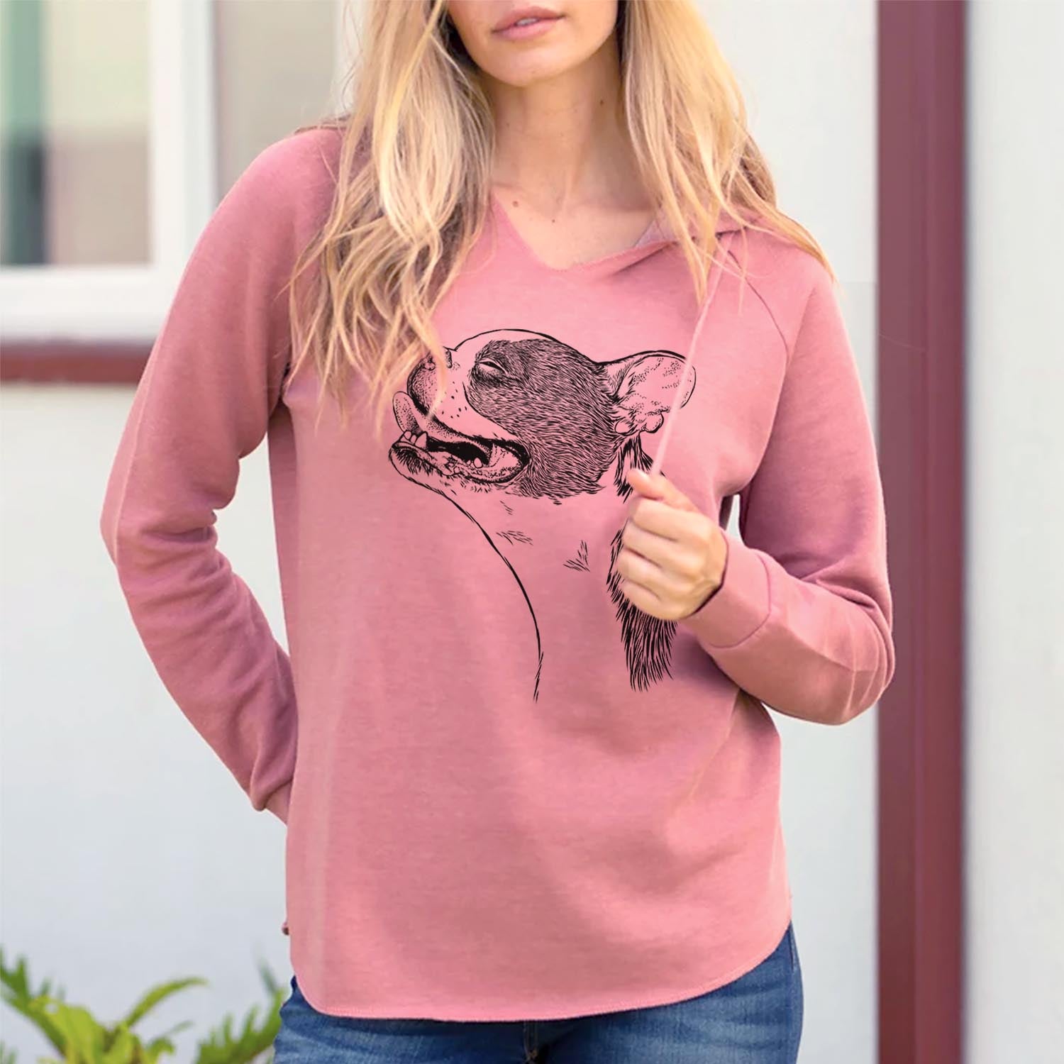 Profile Boston Terrier - Cali Wave Hooded Sweatshirt