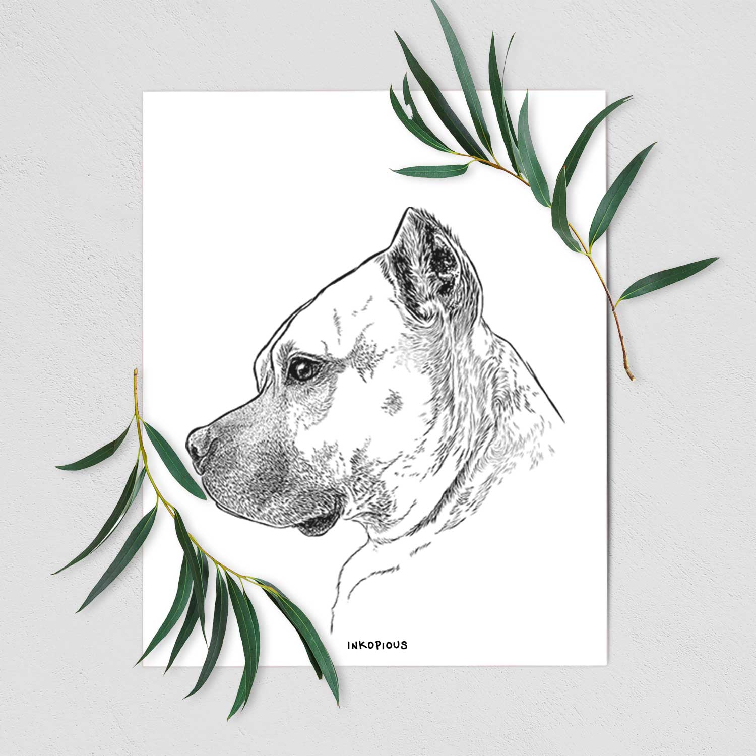 Profile Henry the American Staffordshire Terrier Art Print