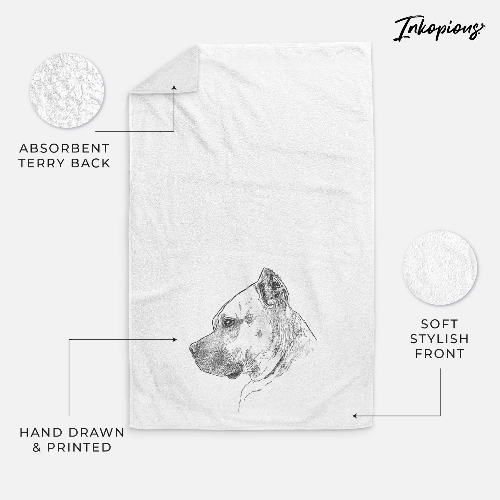 Profile Henry the American Staffordshire Terrier Decorative Hand Towel