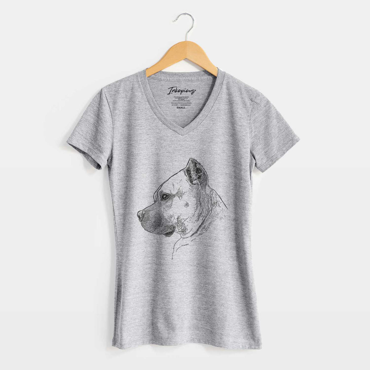Profile Henry the American Staffordshire Terrier - Women's V-neck Shirt