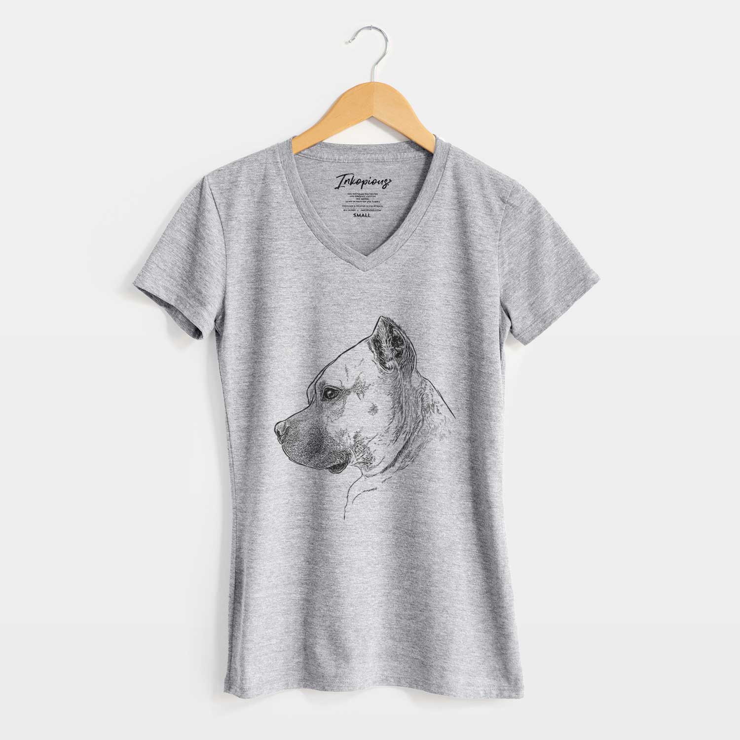 Profile Henry the American Staffordshire Terrier - Women's V-neck Shirt