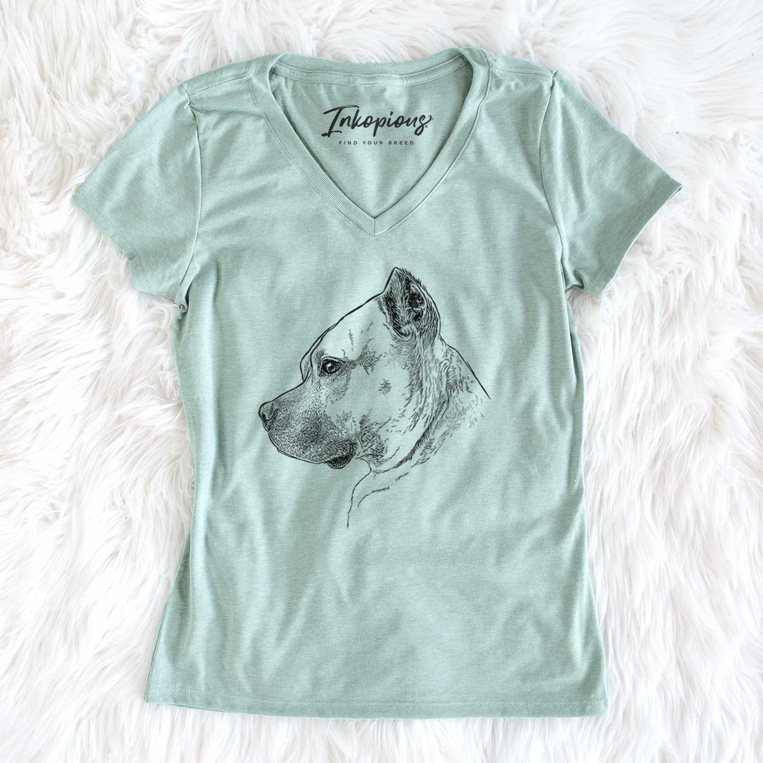 Profile Henry the American Staffordshire Terrier - Women's V-neck Shirt