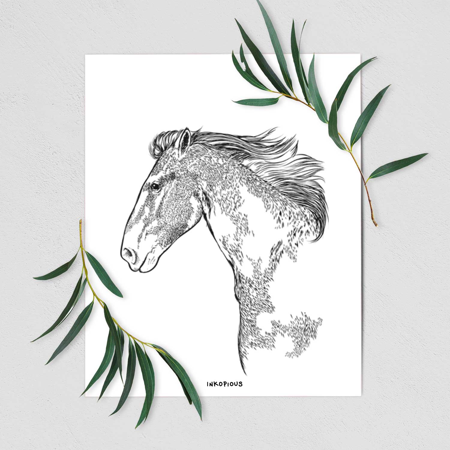 Profile Paint Horse Art Print