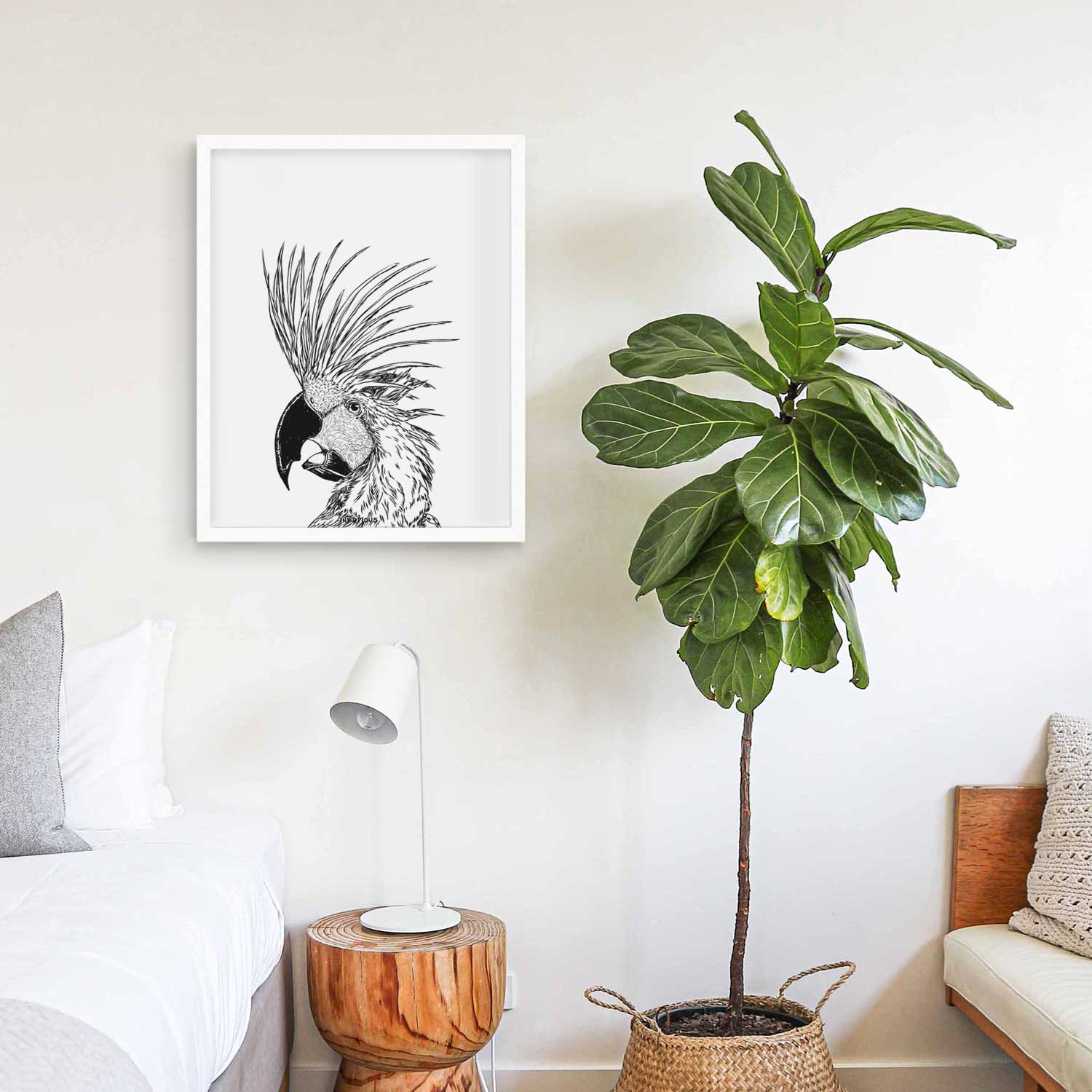 Profile Palm Cockatoo Art Print