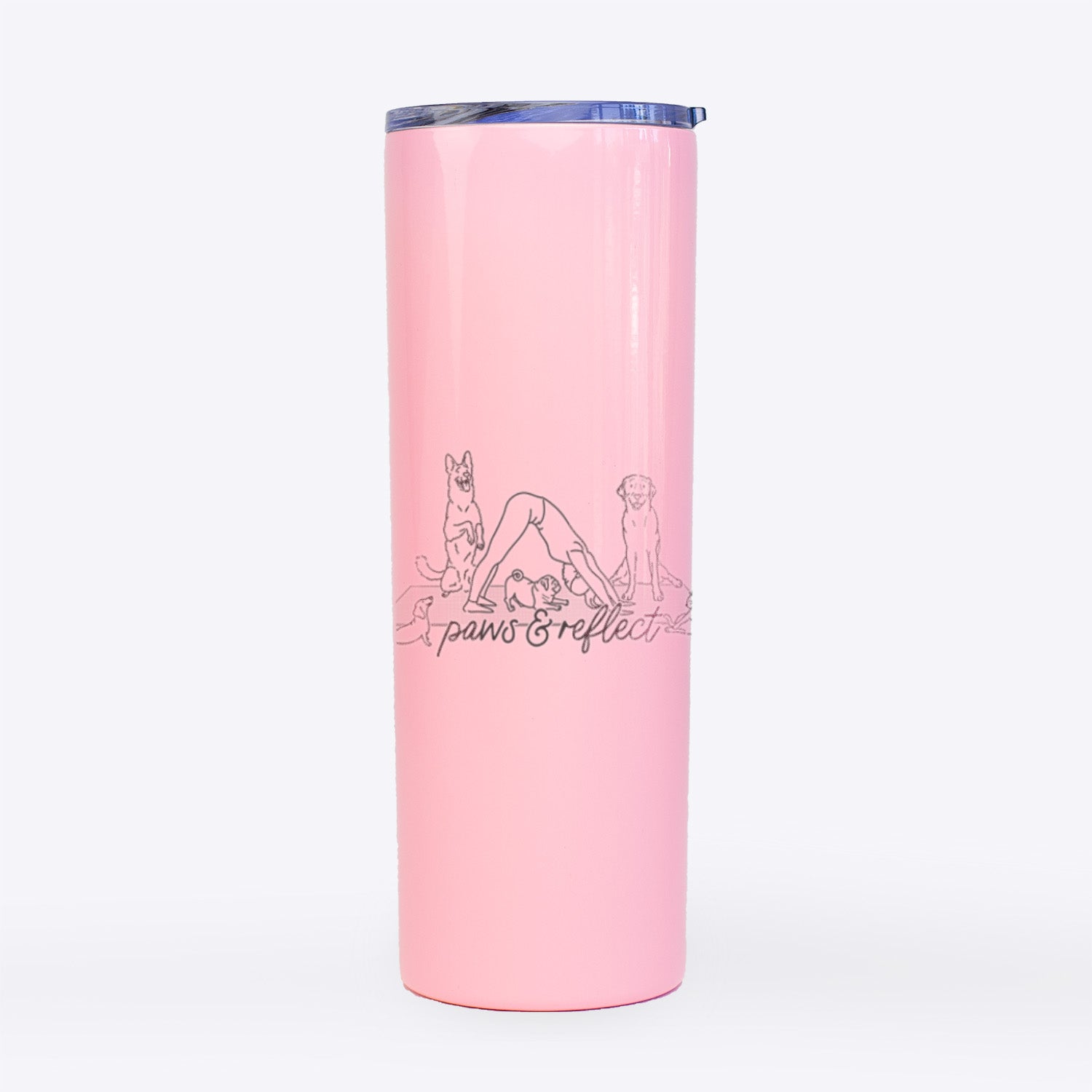 Paws and Reflect - Yoga with Dogs- 20oz Skinny Tumbler